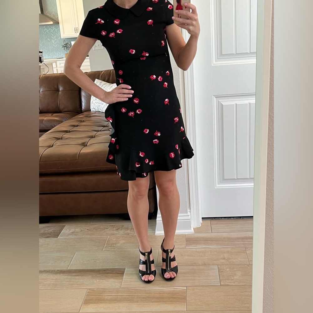 Kate Spade black dress with flower print size 0